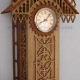 ساعت دیواری چوبی مدل خانه طرح رایگان لیزری 1220