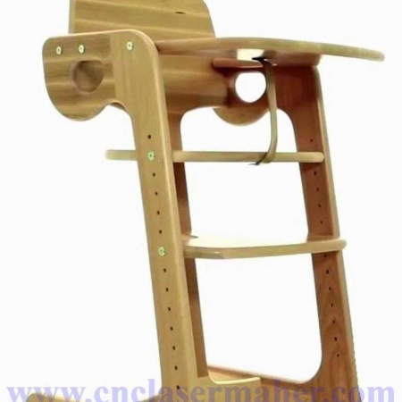 صندلی غذای کودک با قابلیت تنظیم ارتفاع طرح دستگاه cnc منبت 1254